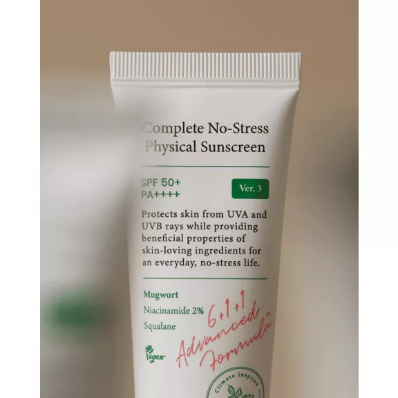 AXIS-Y Complete No-Stress hidratáló fizikai fényvédő krém növényi kivonatokkal SPF 50+ PA++++ AXIS-Y Complete No-Stress hidratáló fizikai fényvédő krém növényi kivonatokkal SPF 50+ PA++++
