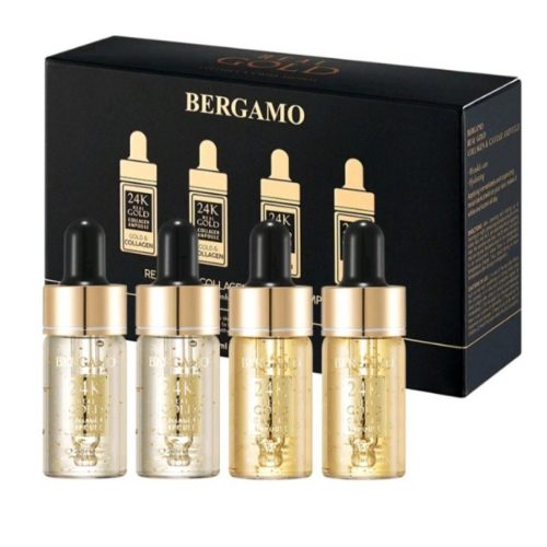 BERGAMO Real Gold öregedésgátló hatású szérum szett kollagénnel és kaviár kivonattal