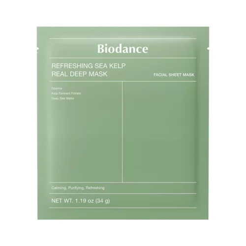 BIODANCE Refreshing Sea Kelp Real Deep nyugtató és faggyúszabályzó hidrogél maszk