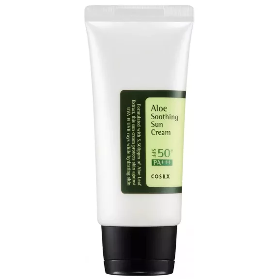 COSRX Aloe Soothing bőrnyugtató fényvédő krém aloe vera kivonattal SPF50+ PA+++ COSRX Aloe Soothing bőrnyugtató fényvédő krém aloe vera kivonattal SPF50+ PA+++
