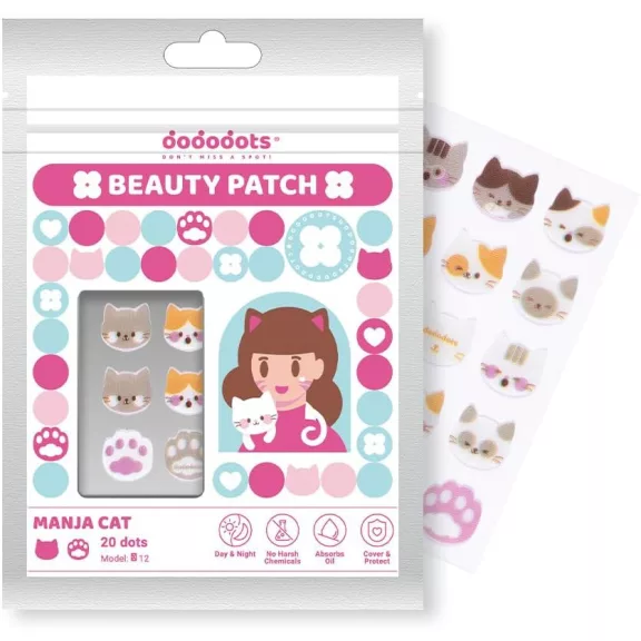 DODODOTS pattanás elleni tapasz - Manja Cat (20 darab tapasz) DODODOTS pattanás elleni tapasz - Manja Cat (20 darab tapasz)