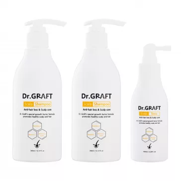  DR. GRAFT hajhullás elleni terápiás szett (300 ml sampon + 300 ml sampon + 100 ml tonik)