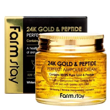 FARMSTAY 24K Gold & Peptide Perfect Ampoule Cream feszesítő krém 80 ml