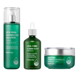   FARMSTAY Cica Farm hidratáló és regeneráló szett Centella Asiatica kivonattal (tonik, szérum, krém)