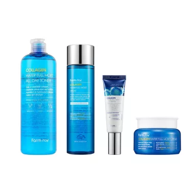   FARMSTAY Collagen Water Full Moist feszesítő és ránctalanító szett kollagénnel (tonik, szérum, szemkrém, krém)