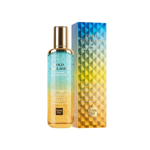 FARMSTAY Gold Collagen Nourishing 2 In 1 Serum Toner