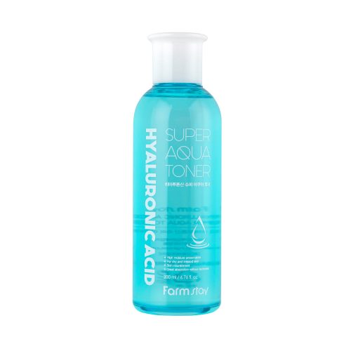 FARMSTAY Hyaluronic Acid Super Aqua hidratáló és bőrsimító tonik hialuronsavval