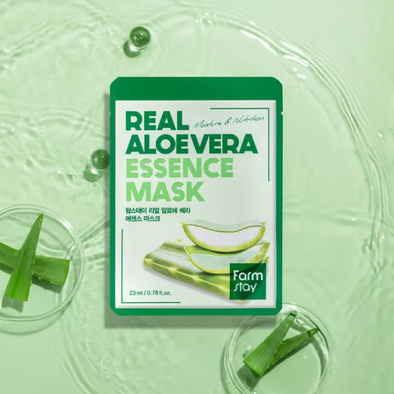 FARMSTAY Real Aloe Vera hidratáló és nyugtató esszenciális maszk aloe vera kivonattal