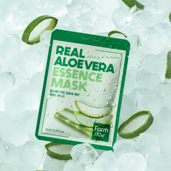 FARMSTAY Real Aloe Vera hidratáló és nyugtató esszenciális maszk aloe vera kivonattal