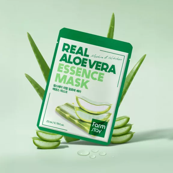 FARMSTAY Real Aloe Vera hidratáló és nyugtató esszenciális maszk aloe vera kivonattal