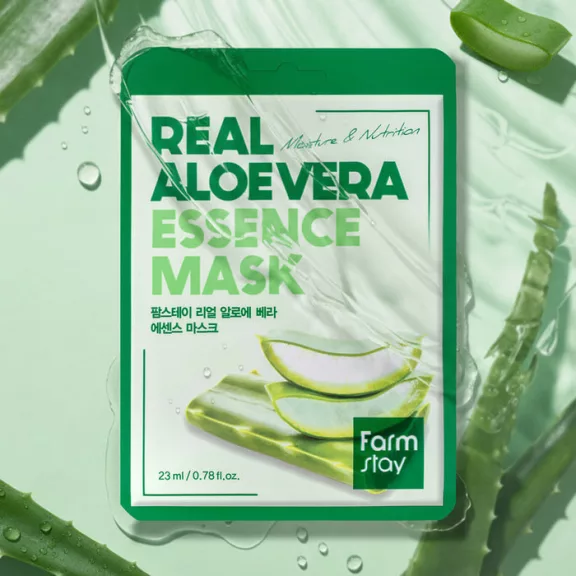 FARMSTAY Real Aloe Vera hidratáló és nyugtató esszenciális maszk aloe vera kivonattal