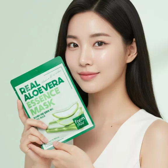 FARMSTAY Real Aloe Vera hidratáló és nyugtató esszenciális maszk aloe vera kivonattal