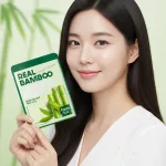 FARMSTAY Real Bamboo nyugtató és hidratáló esszenciális maszk bambusz kivonattal