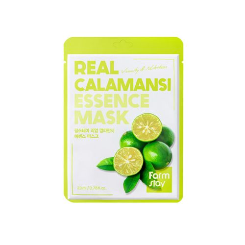 FARMSTAY Real Calamansi élénkítő és bőrszínkiegyenlítő esszenciális maszk kalamondin kivonattal