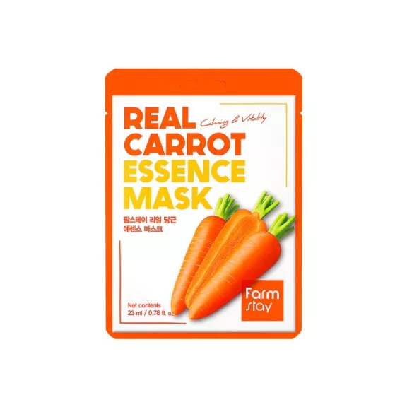 FARMSTAY Real Carrot nyugtató és vitalizáló esszenciális maszk sárgarépa kivonattal