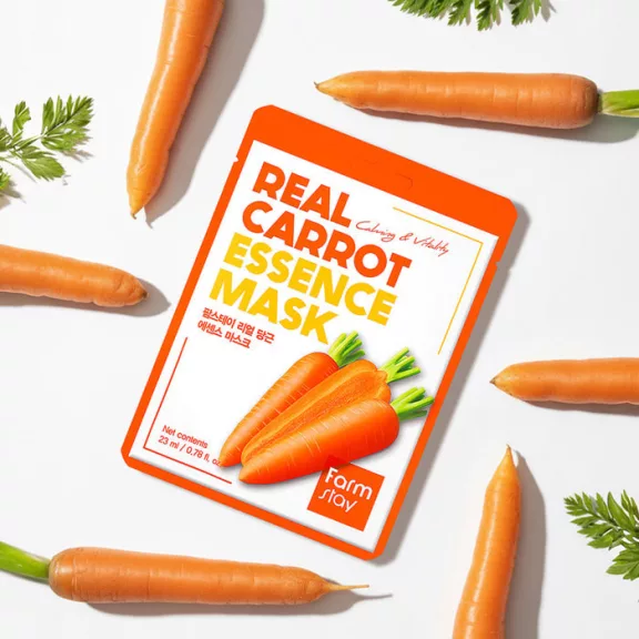 FARMSTAY Real Carrot nyugtató és vitalizáló esszenciális maszk sárgarépa kivonattal