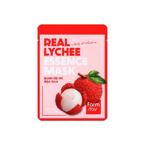 FARMSTAY Real Lychee bőrfiatalító és hidratáló esszenciális maszk licsi kivonattal