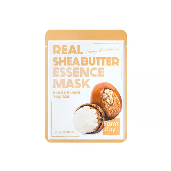 FARMSTAY Real Shea Butter bőrszínkiegyenlítő és tápláló esszenciális maszk sheavaj kivonattal