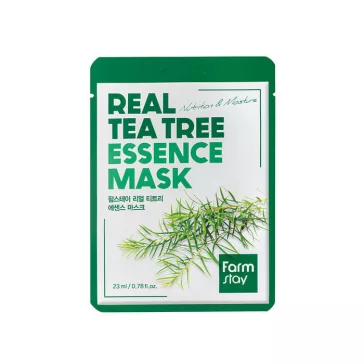   FARMSTAY Real Tea Tree nyugtató és hidratáló esszenciális maszk teafa kivonattal