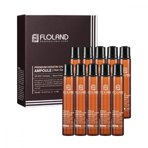 FLOLAND Premium Keratin hajgyógyító ampulla 17 féle aminosavval 10 x 13 ml