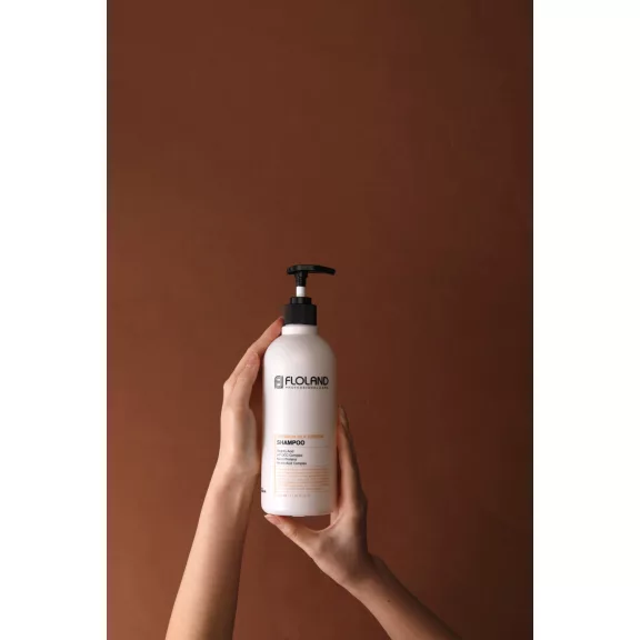 FLOLAND Premium Silk Keratin hidratáló, hajregeneráló sampon 17 féle aminosavval 530 ml