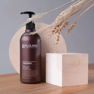   FLOLAND Premium Silk Keratin hajápoló, hidratáló hajbalzsam 17 féle aminosavval 530 ml