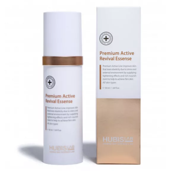 HUBISLAB Premium Active Revival feszesítő esszencia 50 ml és doboza HUBISLAB Premium Active Revival feszesítő esszencia 50 ml és doboza