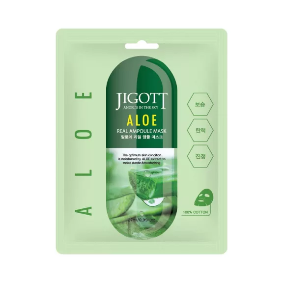 JIGOTT Real Ampoule nyugtató maszk aloe vera kivonattal JIGOTT Real Ampoule nyugtató maszk aloe vera kivonattal