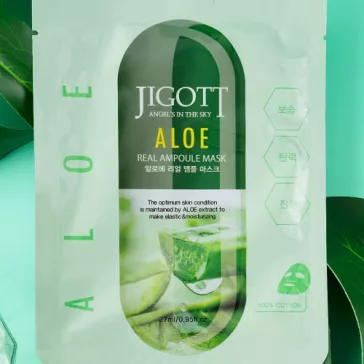 JIGOTT Real Ampoule nyugtató maszk aloe vera kivonattal
