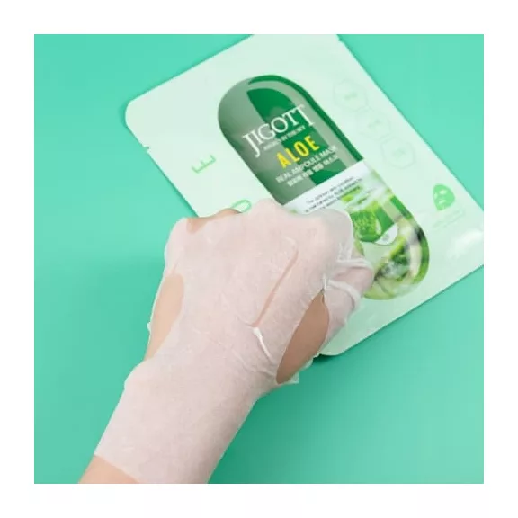 JIGOTT Real Ampoule nyugtató maszk aloe vera kivonattal JIGOTT Real Ampoule nyugtató maszk aloe vera kivonattal