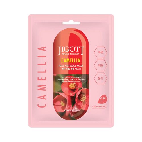 JIGOTT Real Ampoule bőrsimító maszk kamélia kivonattal (10 darab)
