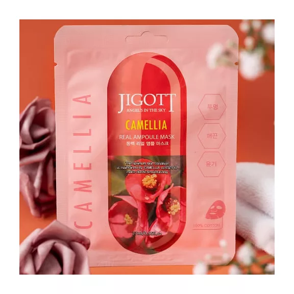 JIGOTT Real Ampoule bőrsimító maszk kamélia kivonattal