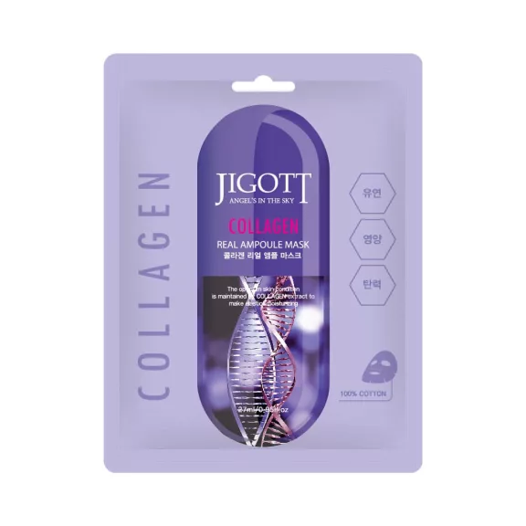JIGOTT Real Ampoule feszesítő maszk kollagénnel (10 darab)