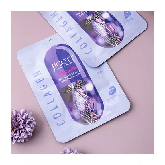 JIGOTT Real Ampoule feszesítő maszk kollagénnel (10 darab)