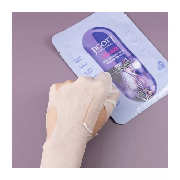 JIGOTT Real Ampoule feszesítő maszk kollagénnel (10 darab)