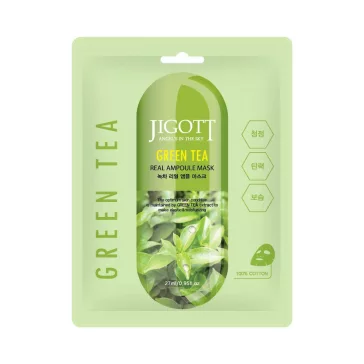   JIGOTT Real Ampoule vitalizáló maszk zöld tea kivonattal (10 darab)