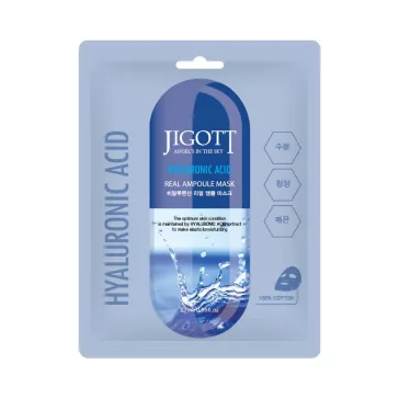 JIGOTT Hyaluronic Acid Real Ampoule Mask hialuronsavas fátyolmaszk 10 x 27 ml