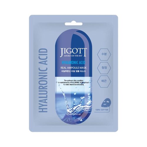 JIGOTT Real Ampoule hidratáló maszk hialuronsavval (10 darab)