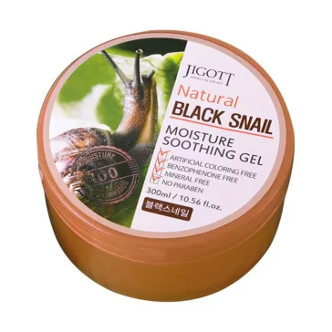   JIGOTT Natural Black Snail hidratáló és nyugtató gél fekete csiga kivonattal 300 ml