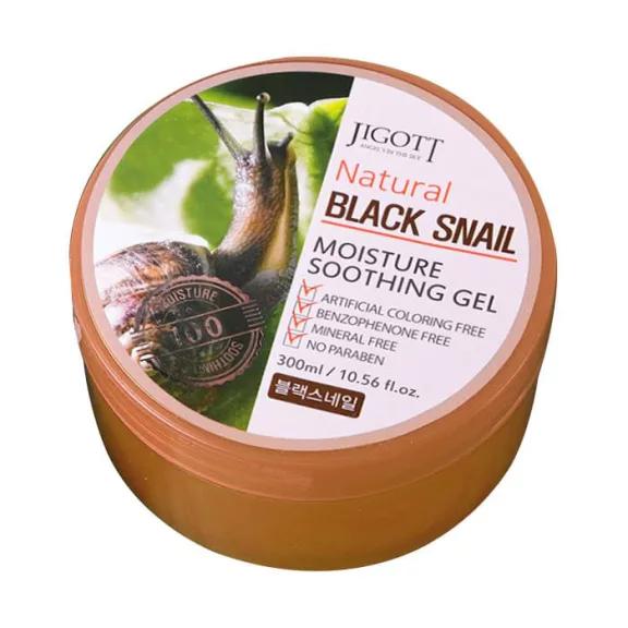 JIGOTT Natural Black Snail hidratáló és nyugtató gél fekete csiga kivonattal 300 ml