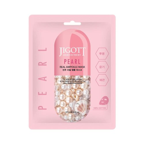JIGOTT Real Ampoule bőrsimító maszk gyöngy kivonattal (10 darab)