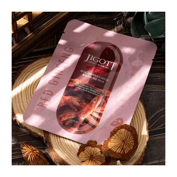 JIGOTT Real Ampoule öregedésgátló maszk vörös ginzeng kivonattal (10 darab) JIGOTT Real Ampoule öregedésgátló maszk vörös ginzeng kivonattal (10 darab)
