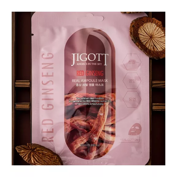 JIGOTT Real Ampoule öregedésgátló maszk vörös ginzeng kivonattal (10 darab) JIGOTT Real Ampoule öregedésgátló maszk vörös ginzeng kivonattal (10 darab)