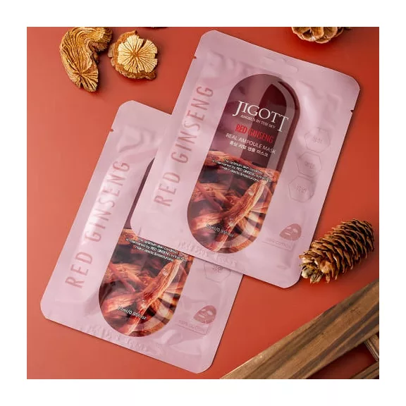 JIGOTT Real Ampoule öregedésgátló maszk vörös ginzeng kivonattal (10 darab) JIGOTT Real Ampoule öregedésgátló maszk vörös ginzeng kivonattal (10 darab)