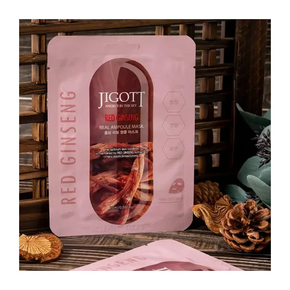 JIGOTT Real Ampoule öregedésgátló maszk vörös ginzeng kivonattal (10 darab) JIGOTT Real Ampoule öregedésgátló maszk vörös ginzeng kivonattal (10 darab)
