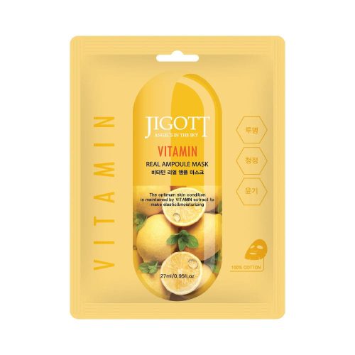 JIGOTT Real Ampoule bőrvilágosító maszk vitaminnal (10 darab)