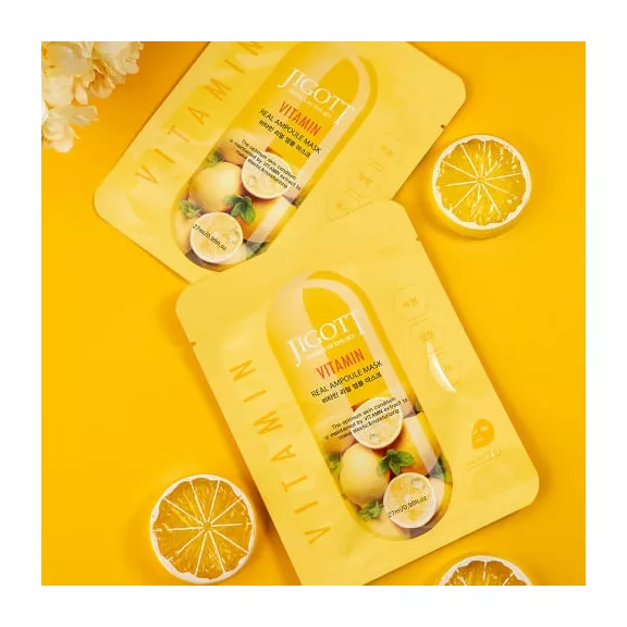 JIGOTT Real Ampoule bőrvilágosító maszk vitaminnal JIGOTT Real Ampoule bőrvilágosító maszk vitaminnal