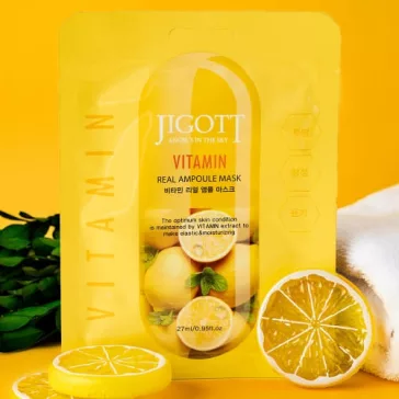 JIGOTT Real Ampoule bőrvilágosító maszk vitaminnal