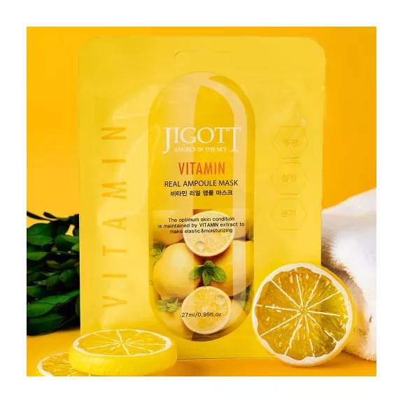 JIGOTT Real Ampoule bőrvilágosító maszk vitaminnal JIGOTT Real Ampoule bőrvilágosító maszk vitaminnal