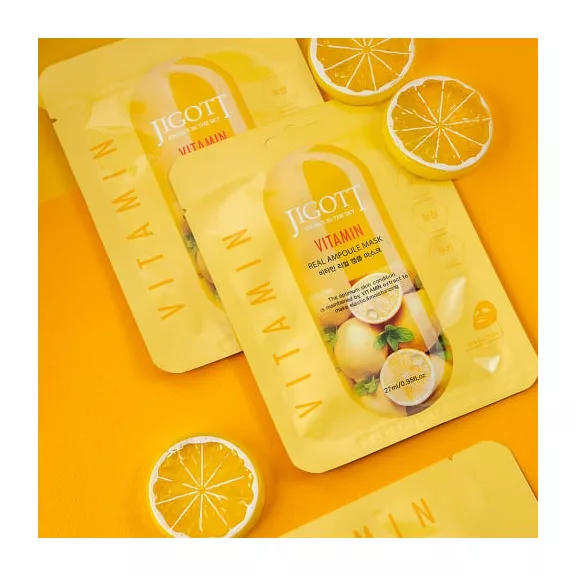 JIGOTT Real Ampoule bőrvilágosító maszk vitaminnal JIGOTT Real Ampoule bőrvilágosító maszk vitaminnal